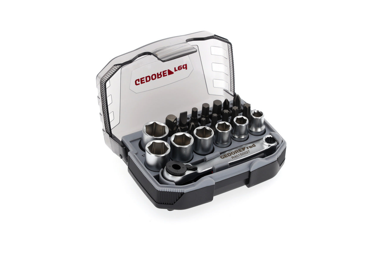 R49005023 - Juego de puntas y vasos 1/4" 6-13 mm, 23 piezas