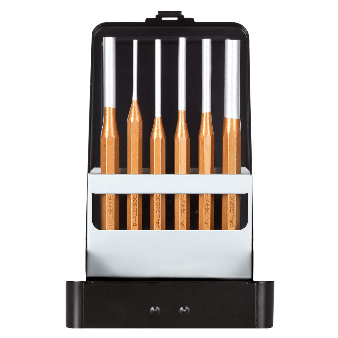 R90200106 - Juego de botadores cilíndricos Ø 3-10 mm + caja metálica, 6 piezas