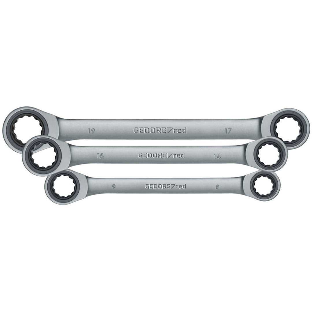 R07405006 - Juego de 6 llaves de carraca poligonales dobles 8-19 mm