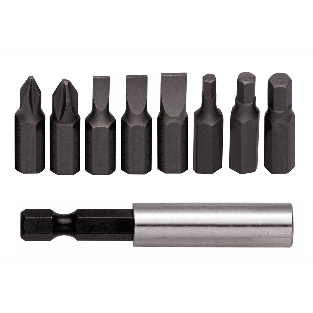 R33005009 - Juego de puntas 1/4" PH+SL+hexagonal con portapuntas magnético, 9 piezas