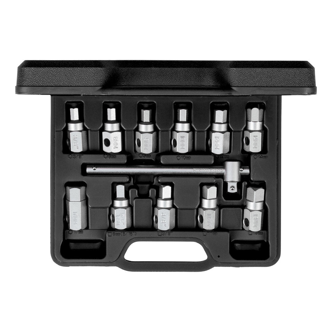 R15553004 - Juego de llaves para el cambio de aceite, mango corredizo 3/8", 12 piezas