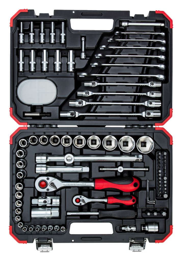 R46003092 - Juego de llaves de vaso 1/4"+1/2", 92 piezas