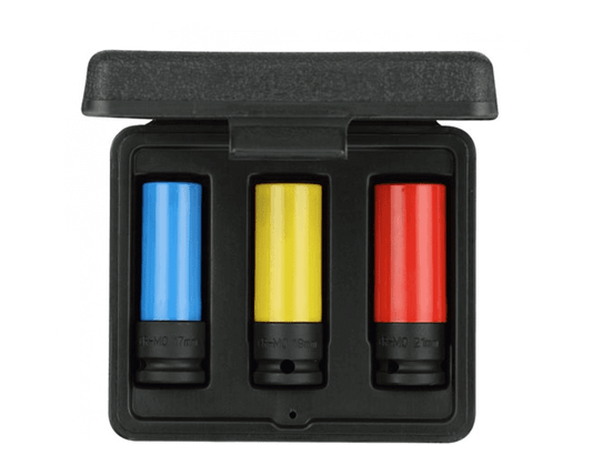 R63043003 - Juego de vasos de impacto 1/2" para llantas, 3 piezas