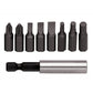 R33005009 - Juego de puntas 1/4" PH+SL+hexagonal con portapuntas magnético, 9 piezas