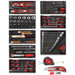 R21010001 - Juego de herramientas en 8 módulos de plástico, 120 piezas