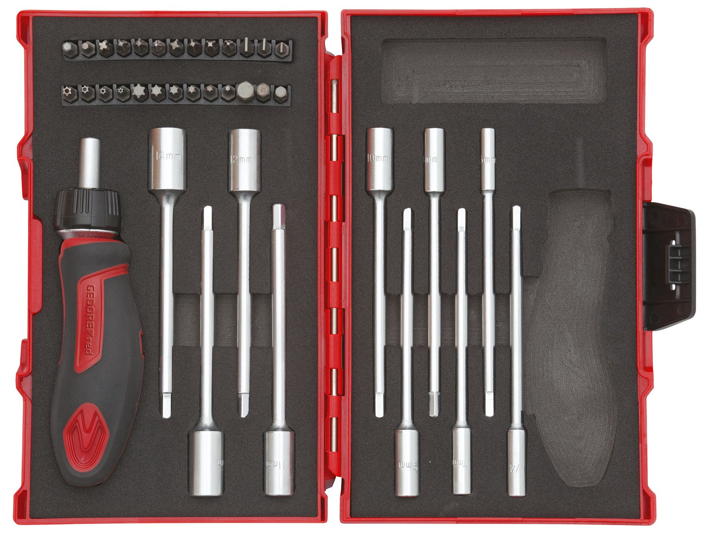 R49005037 - Juego de herramientas con carraca en T 1/4", 37 piezas
