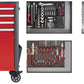 R22041004 - Juego de herramientas en carro de herramientas WINGMAN rojo 129 piezas